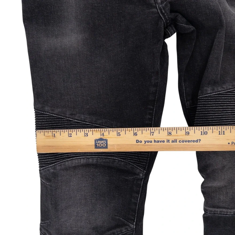 NWT Armani Exchange Mens 33x31 Black J27 Skinny Biker Moto‎ Jeans Stretch Denim